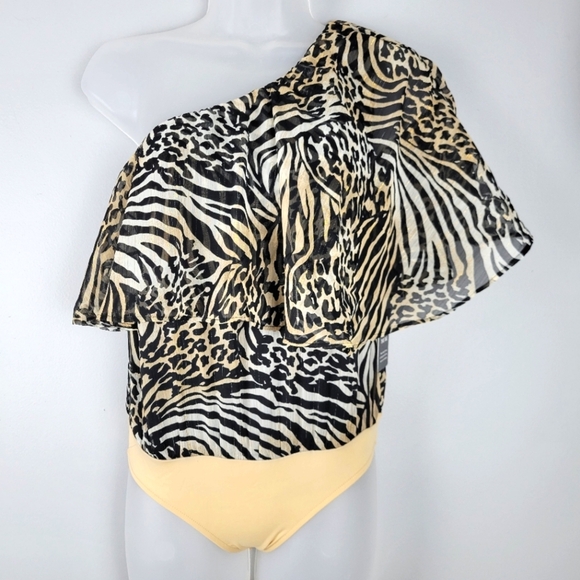 NWT Express X Racel Zoe One Shoulder Bodysuit - Picture 2 of 8